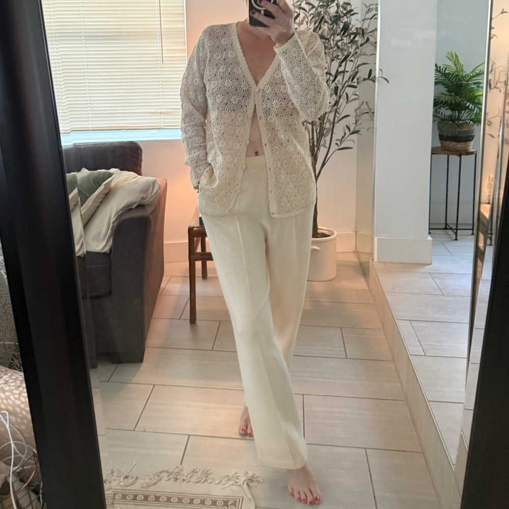 St. John Ivory Wool Trousers Size 2